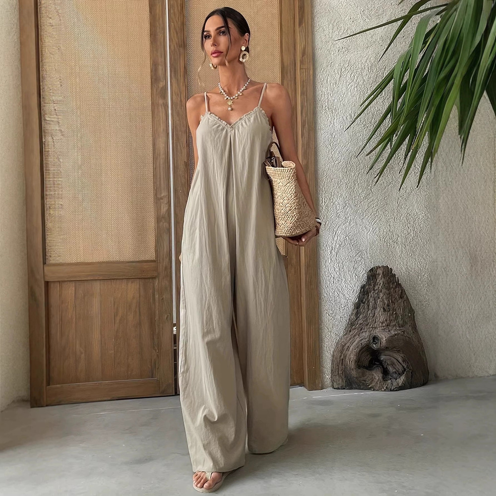 Forever 21 Women's Summer Strappy Jumpsuit Casual Vacation Cool Elegant